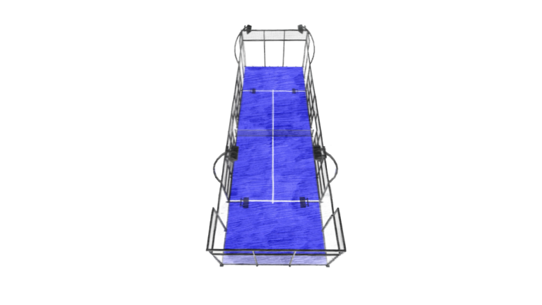 UNIXPADEL Single Padel Court top view layout diagram