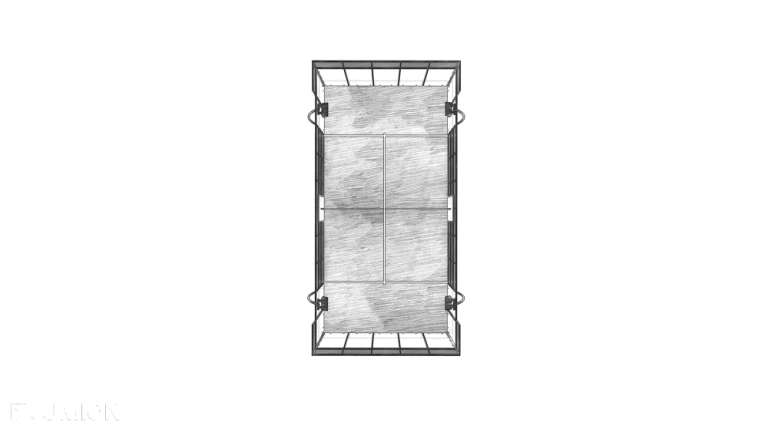 UNIXPADEL Standard Padel Court top view CAD layout