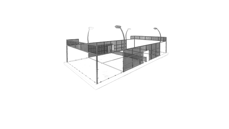Panoramic Padel Court top view CAD layout