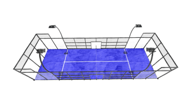 UNIXPADEL Single Padel Court isometric 3D render view