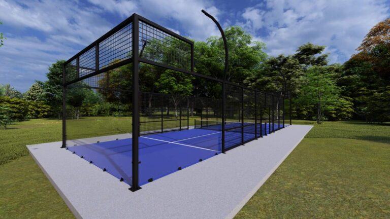 Single Panoramic Padel Court Rendering