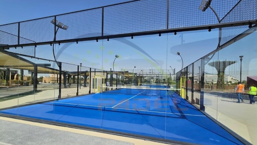 Unix Padel Gulf Engineered Canopy - Hot-dip galvanized steel shade structure for padel court in Dammam