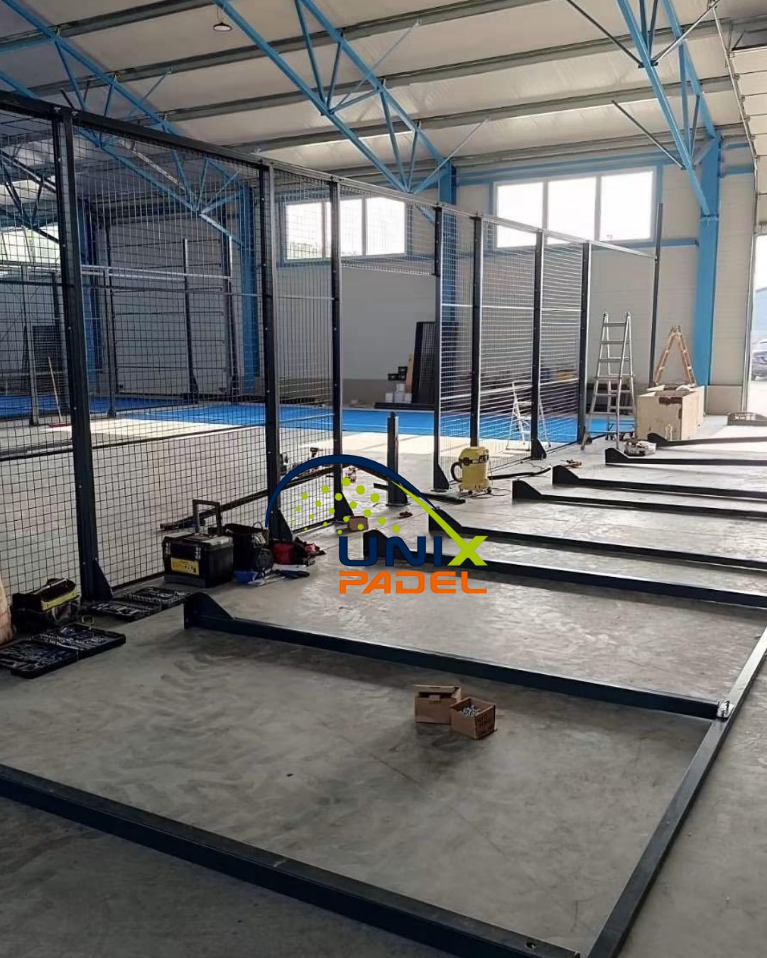 Unix Padel Courts Delivered to Virginia USA Unix Padel USA Virginia Project - Panoramic and Single Padel Court shipment