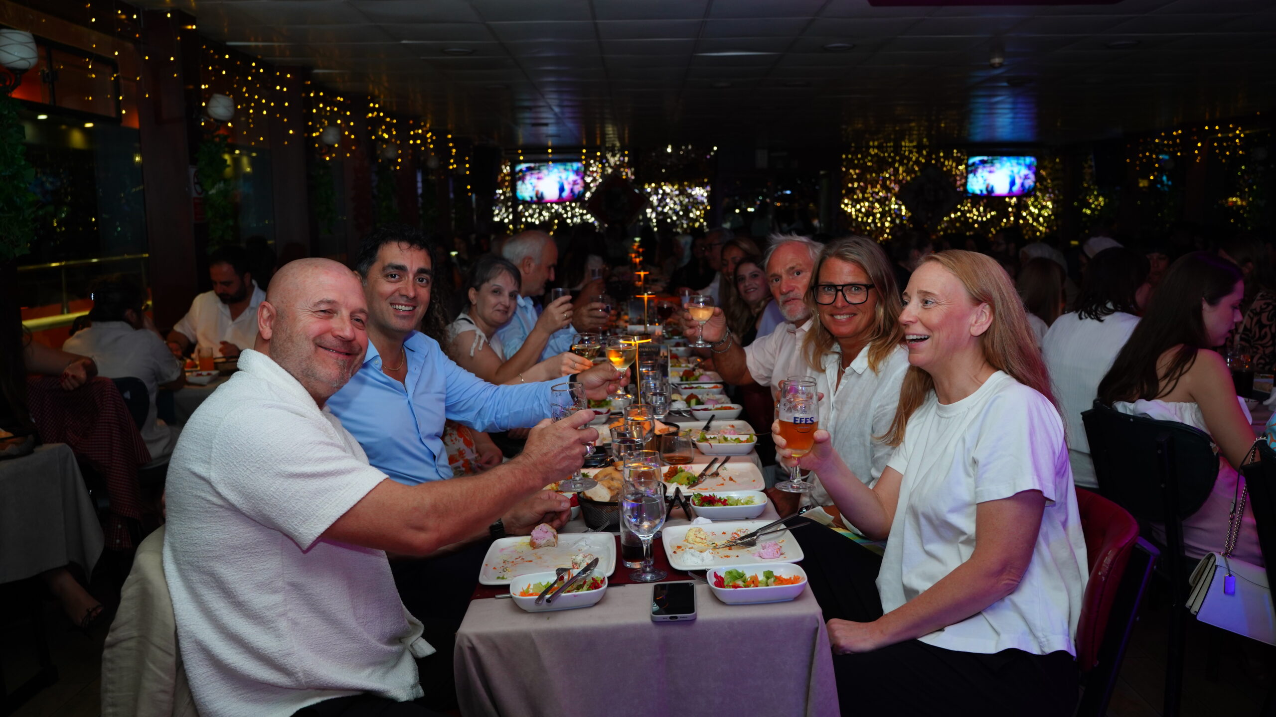 Unixpadel team celebrating the 10th anniversary on the Bosphorus